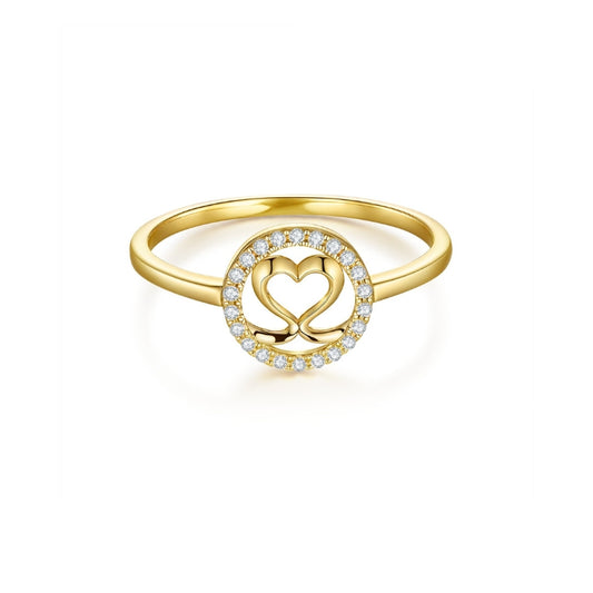 SKADI LOVE heart diamond ring, 18k yellow gold - SKADIS Jewelry