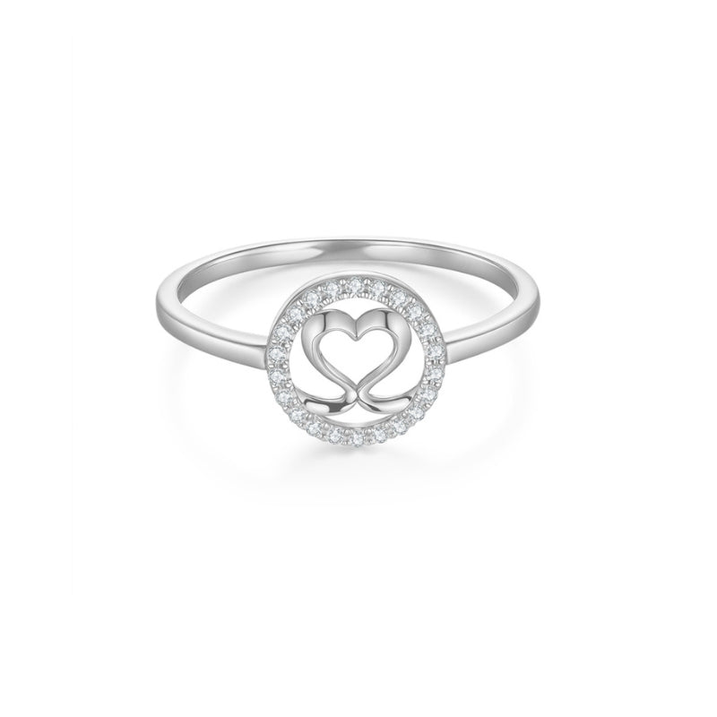 SKADI LOVE heart diamond ring, 18k white gold