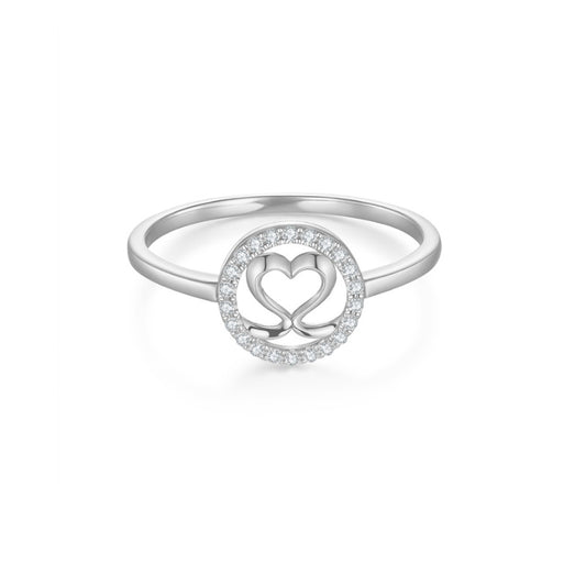 SKADI LOVE heart diamond ring, 18k white gold - SKADIS Jewelry
