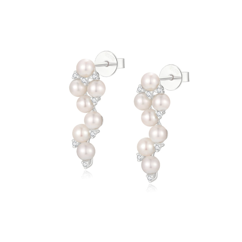 SKADIS FREYA pearl diamond earrings in gold - SKADIS Jewelry