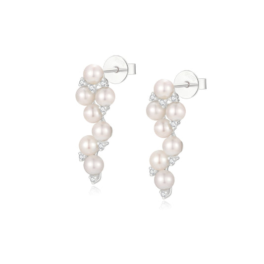 SKADIS FREYA pearl diamond earrings in gold - SKADIS Jewelry