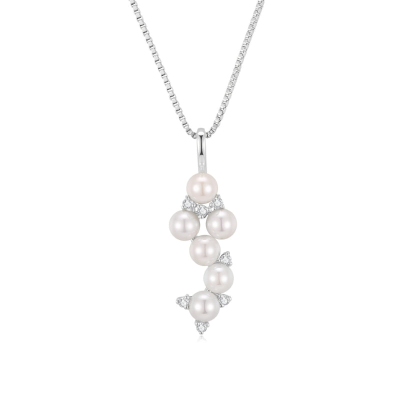 SKADIS FREYA pearl diamond pendant, 18k gold