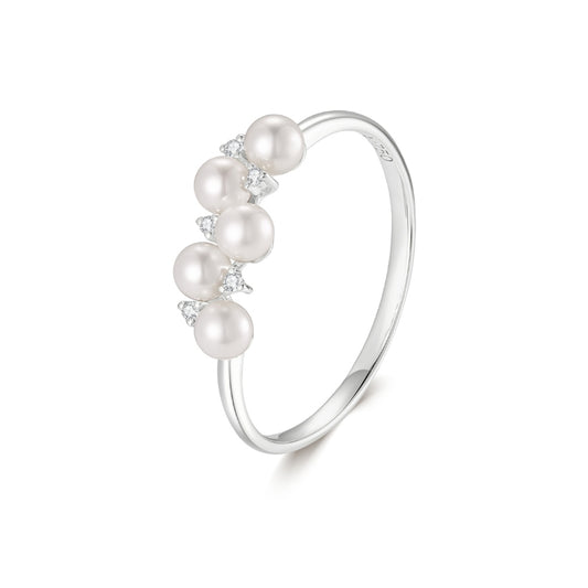 SKADIS FREYA pearl and diamond ring, 18k gold - SKADIS Jewelry