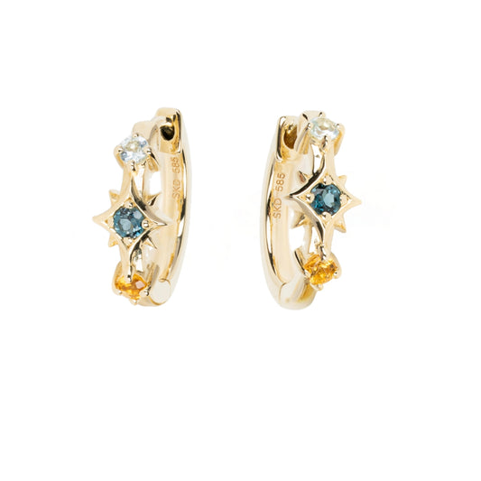SKADIS GALAXY Hoops 14k yellow gold - SKADIS Jewelry