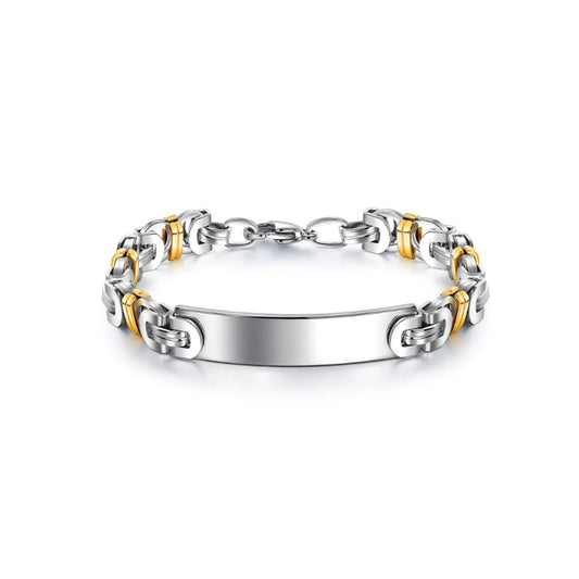 Steel and gold-plated chain bracelet for men from SKADIS Jewelry
