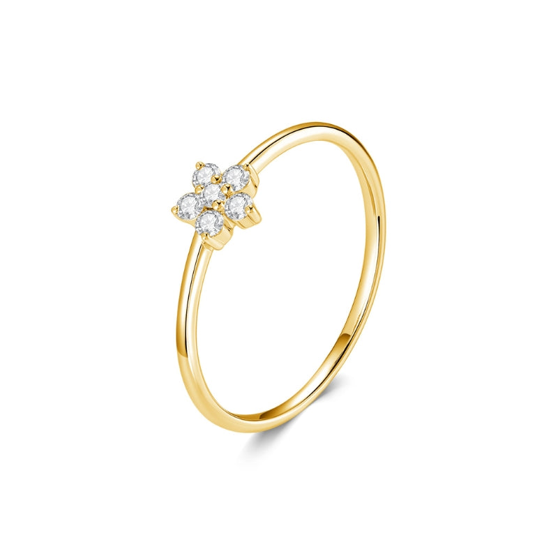 SKADIS STAR diamond ring, 18k yellow gold
