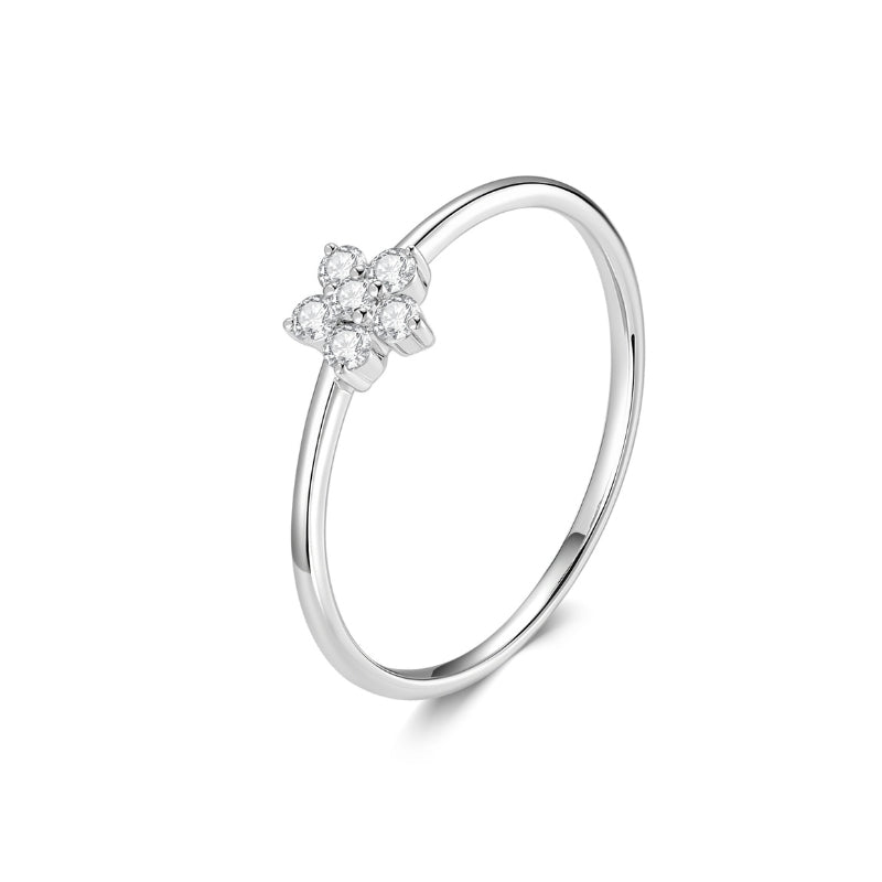 SKADIS STAR diamond ring, 18k white gold
