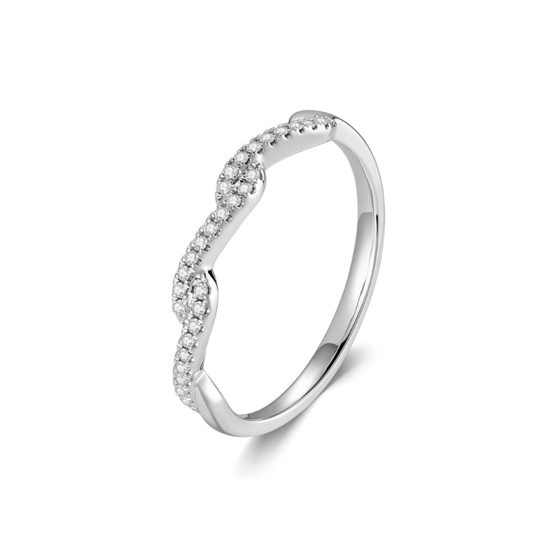 SKADIS WAVE diamond ring, 18k white gold