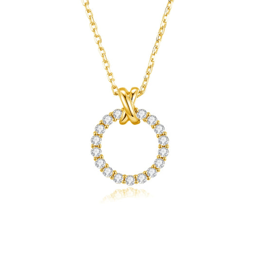 SKADIS X-HALO diamond necklace, 18k yellow gold - SKADIS Jewelry