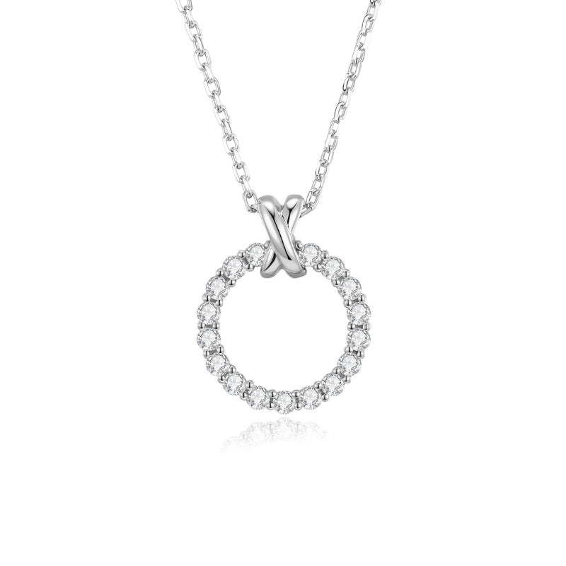 SKADIS X-HALO diamond necklace, 18k white gold