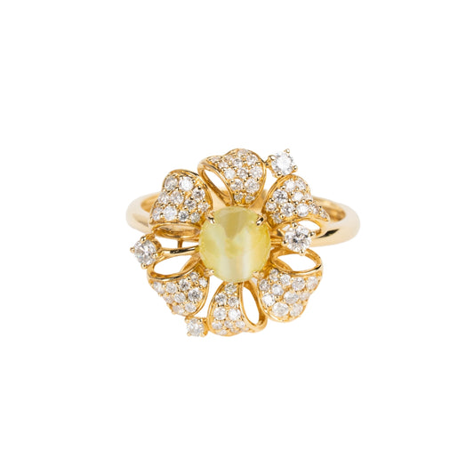 SKADIS Cat-eye diamond ring 18k gold