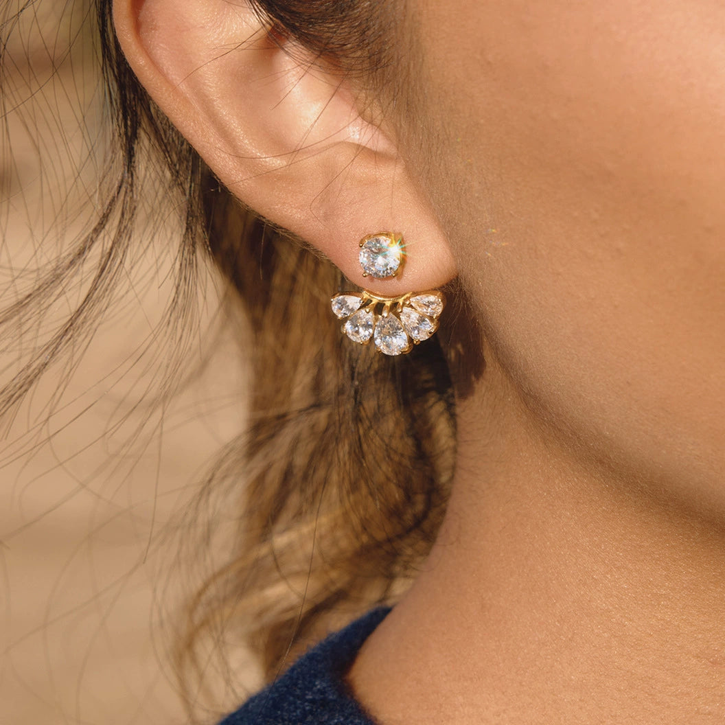 SNOW Earrings Gold-plated detail SKADIS