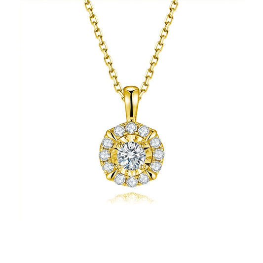SUN diamond pendant 18k yellow gold