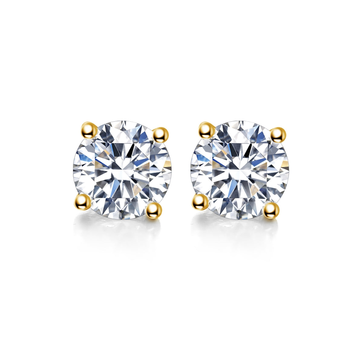 SOLITAIRE diamond earring stud 18k yellow gold