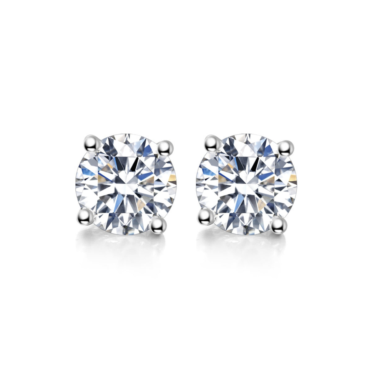 SOLITAIRE diamond earring stud 18k white gold