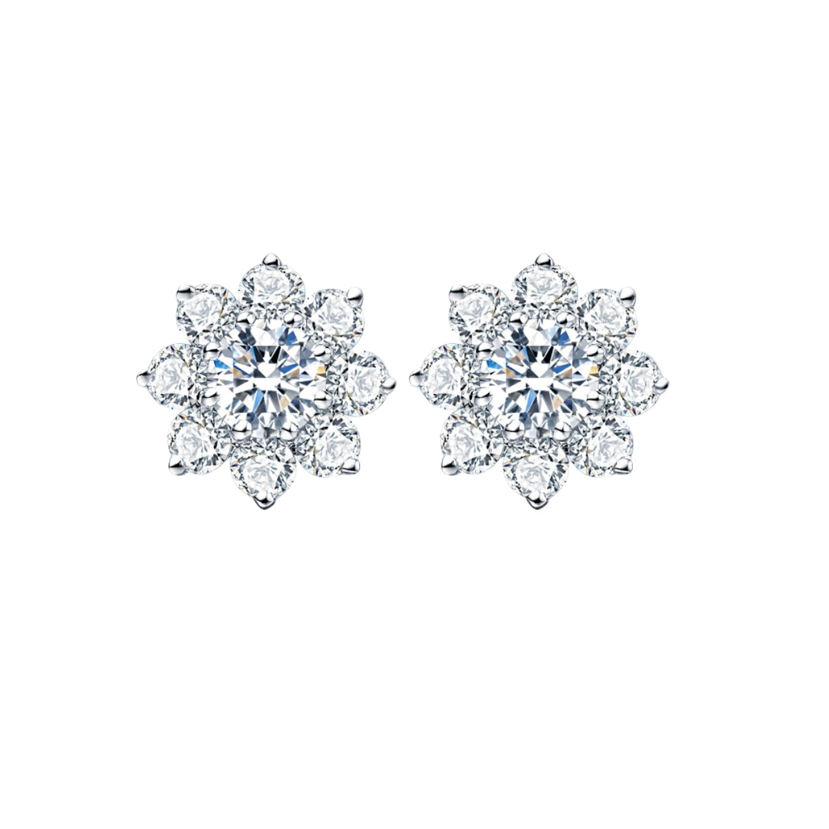 SKADIS SPRING diamond earring stud, 18k white gold