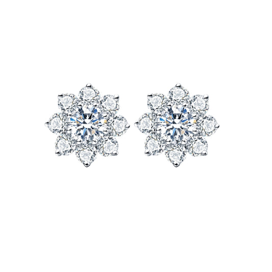 SKADIS SPRING diamond earring stud, 18k white gold - SKADIS Jewelry