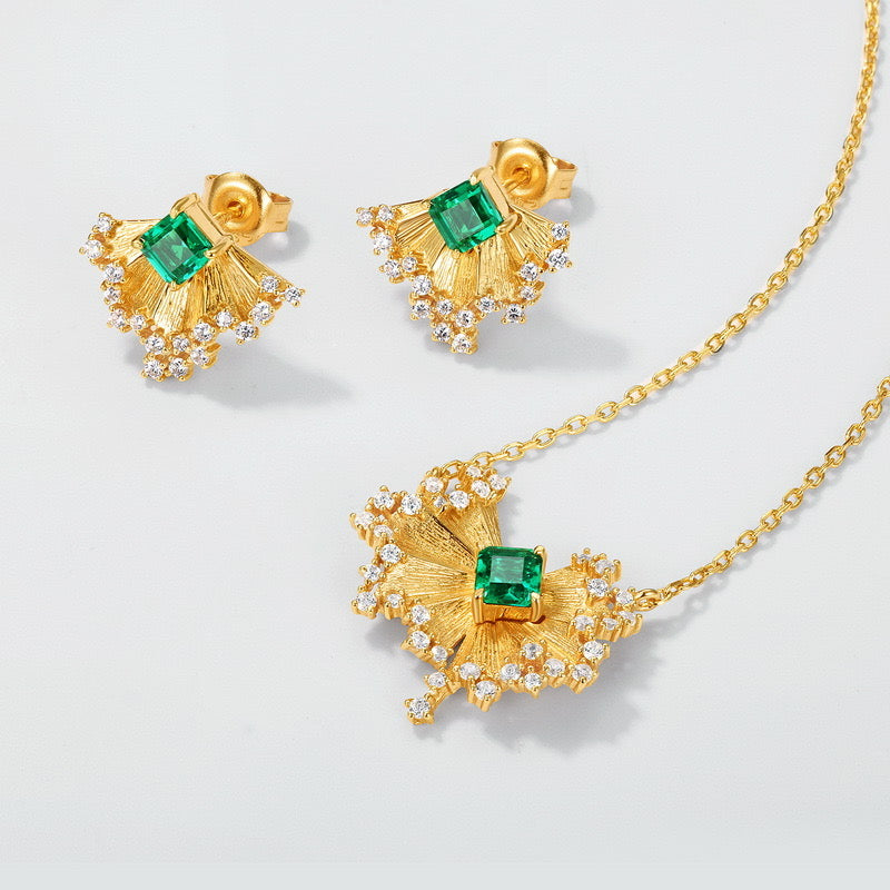SKADIS SPRING jewelry set, gold-plated silver - SKADIS Jewelry