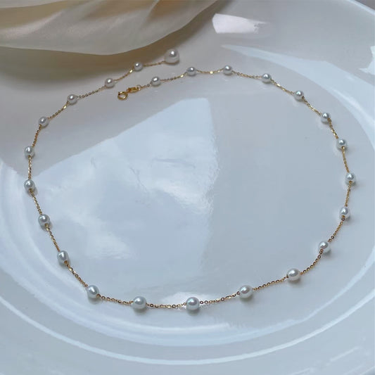DIANA Pearl necklace silver