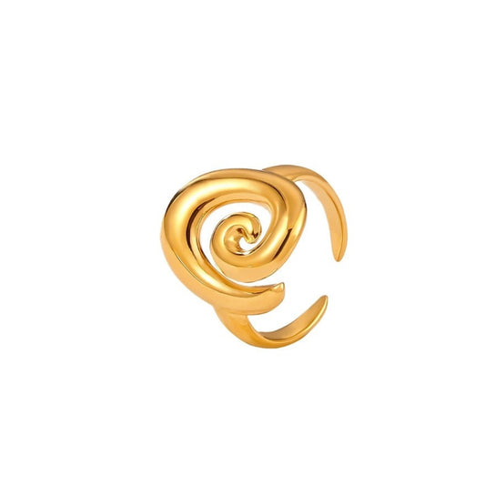 Gold spiral ring from SKADIS Jewelry