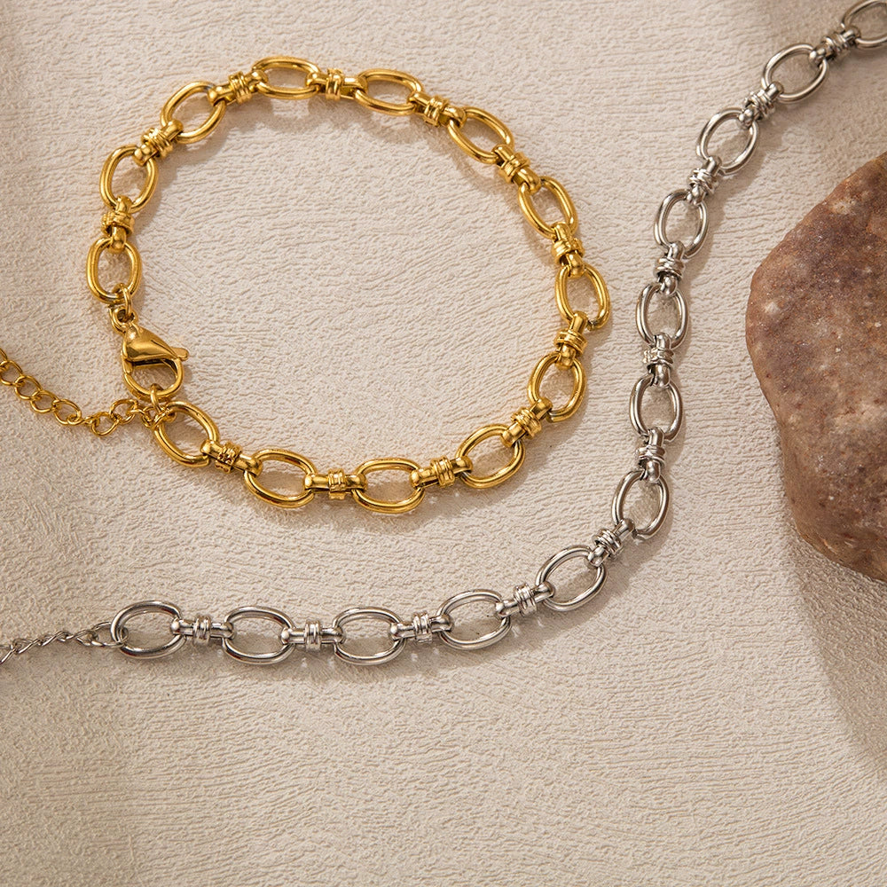 Stylish gold and silver plated chain bracelets from SKADIS Jewelry