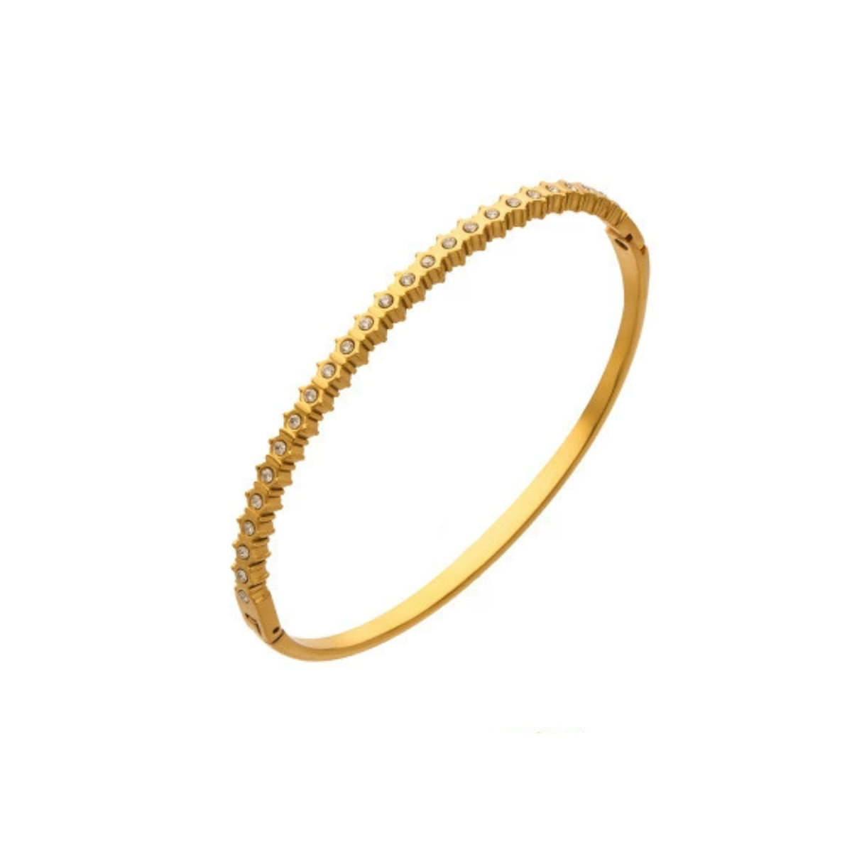Gold-plated bangle with zirconia from SKADIS Jewelry