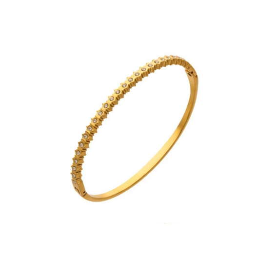 Gold-plated bangle with zirconia from SKADIS Jewelry