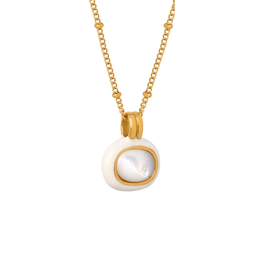 Gold necklace with Seashell -SKADIS Jewelry