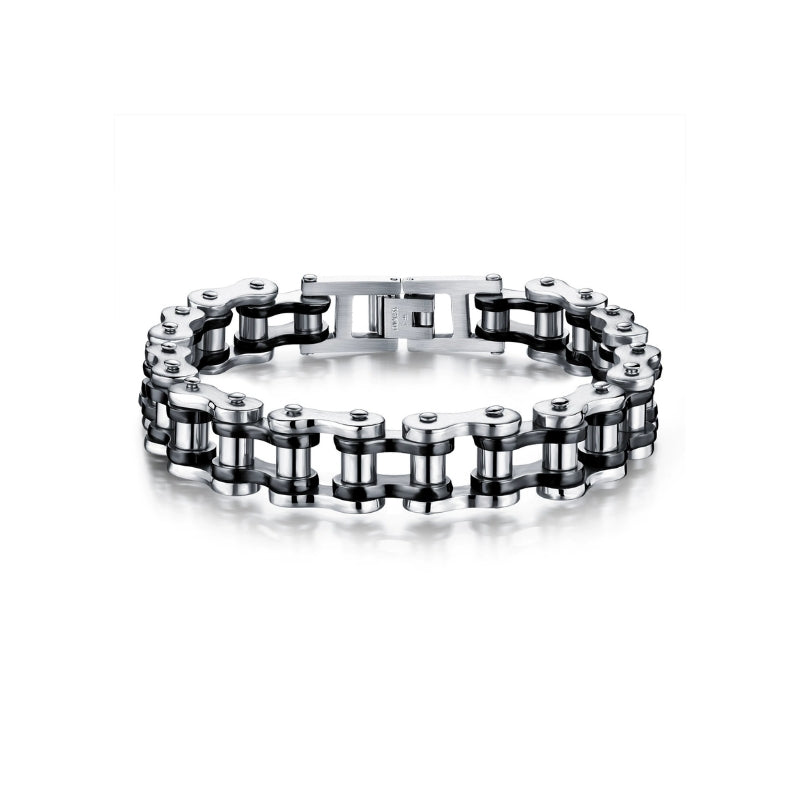 Mixed black and white steel chain bracelet   for men from SKADIS