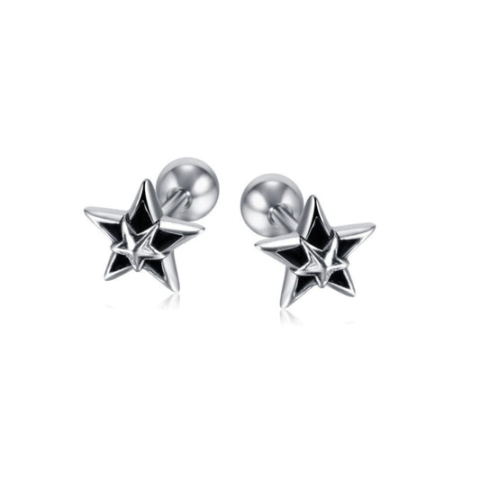 Star-shaped earrings for men from SKADIS Jewelry