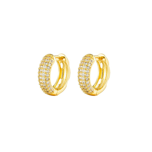Gold hoop earrings with zirconia from SKADIS jEWELRY