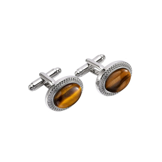 Cufflinks with tiger eye stones for men from SKADIS Jewelry