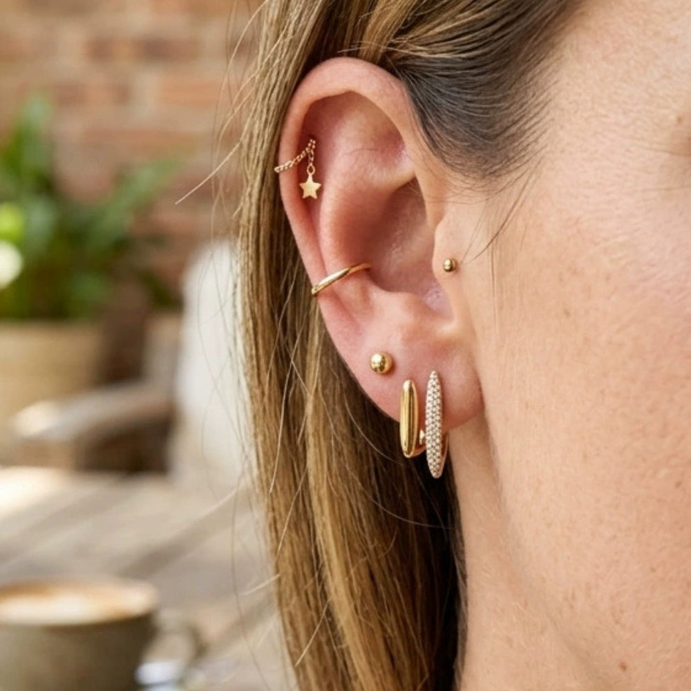 TIDE Earrings Gold-plated detail SKADIS
