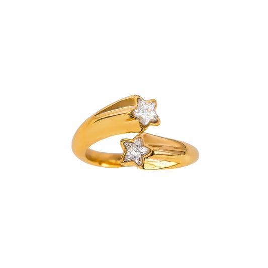 TWIN-STAR Ring Gold-plated SKADIS