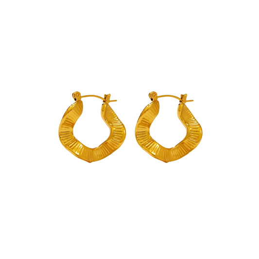 Pair of gold-plated hoop earrings from SKADIS Jewelry