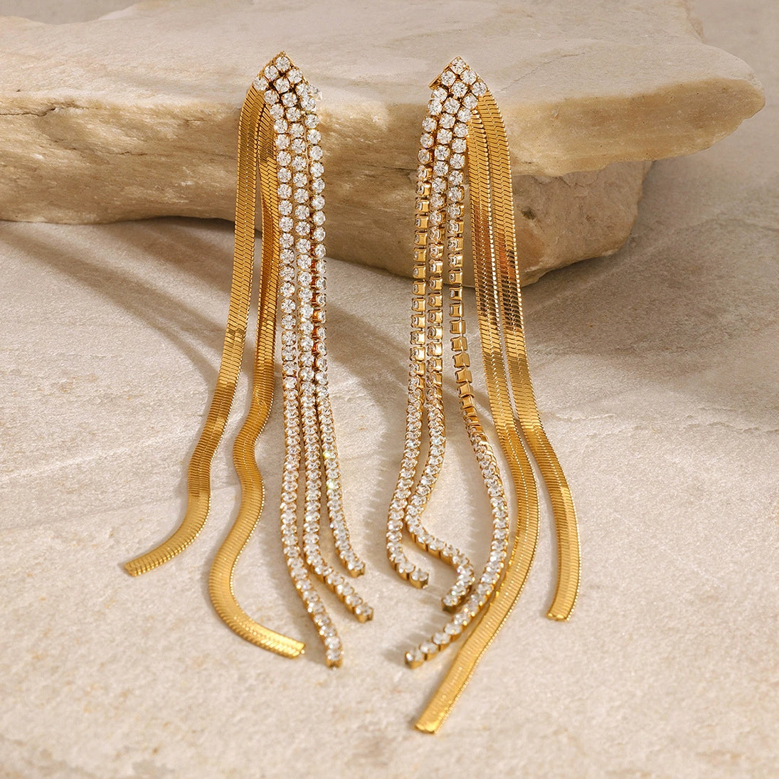 WATERFALL Earrings Gold-plated SKADIS 2