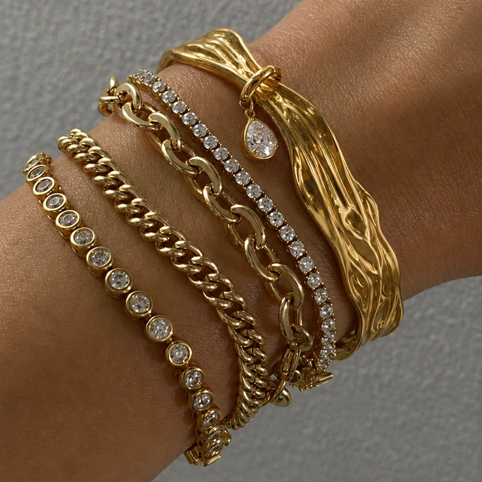 WAVE STAR Bangle Gold-plated SKADIS 2