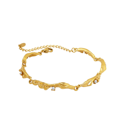Gold bracelet with floral design from SKADIS Jewelry