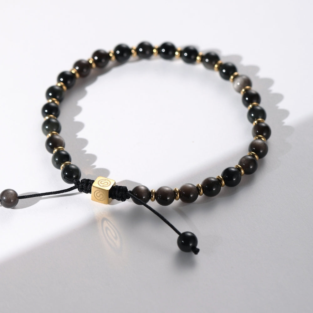 AEGIR bracelet obsidian close up