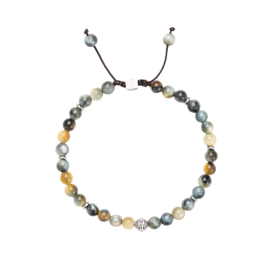 ARKTIS Bracelet - Tiger eye beads stainless steel men's bracelet - SKADIS Jewelry