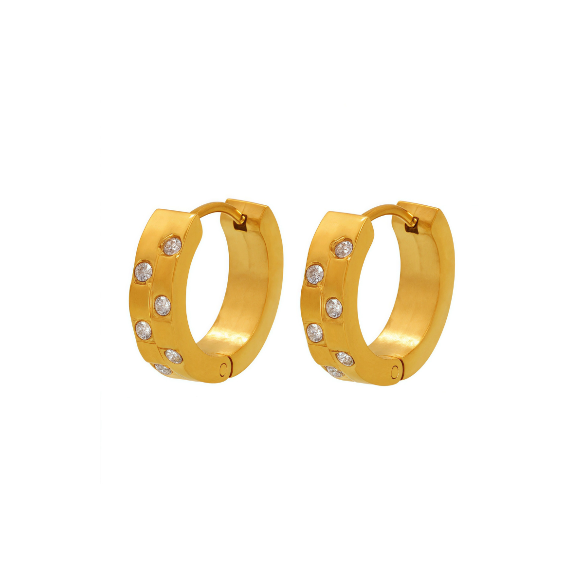 AURORA Earrings Gold-plated by SKADIS Jewelry – gold-plated stainless steel with zirconia