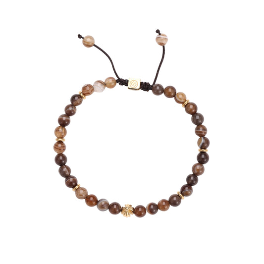 AXEL gold-plated bracelet with brown agate stones - SKADIS Jewelry