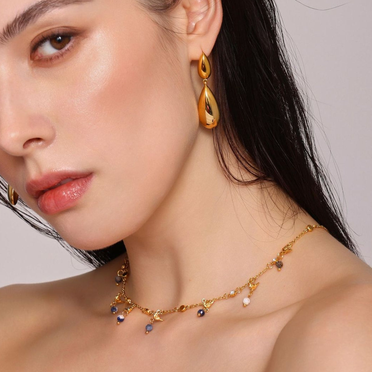 BIRDY Lapiz Necklace Gold-plated detail – SKADIS Jewelry