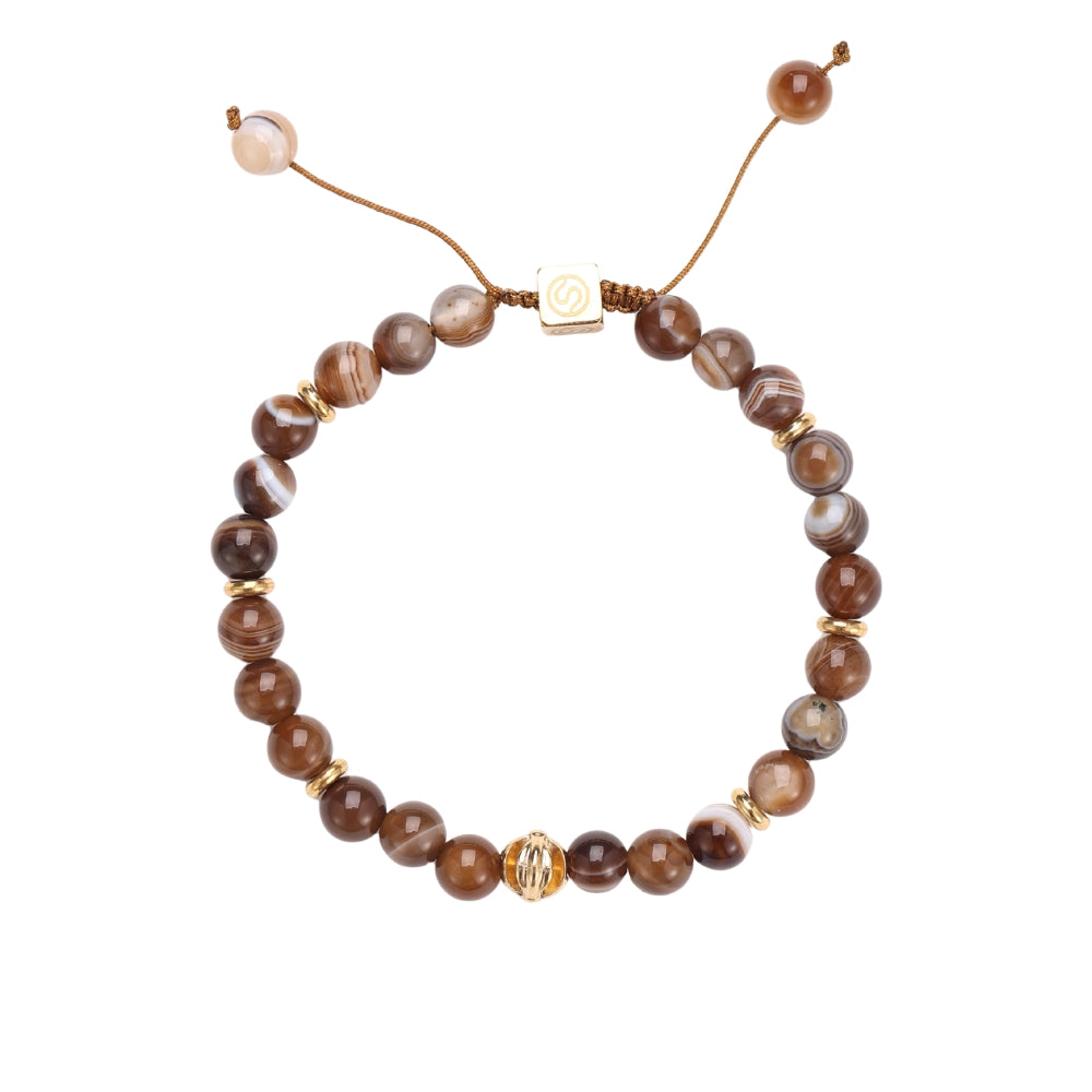 BJORN bracelet with brown agate stones