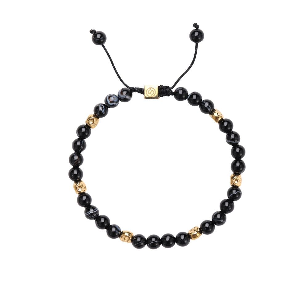 CEDAR bracelet with black agate stones - SKADIS Jewelry