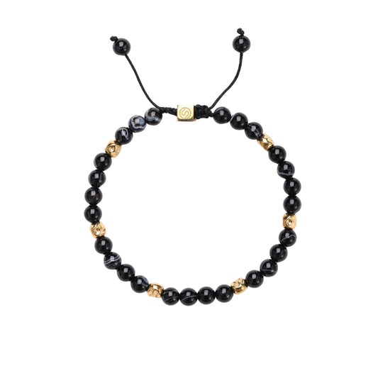 CEDAR bracelet with black agate stones - SKADIS Jewelry