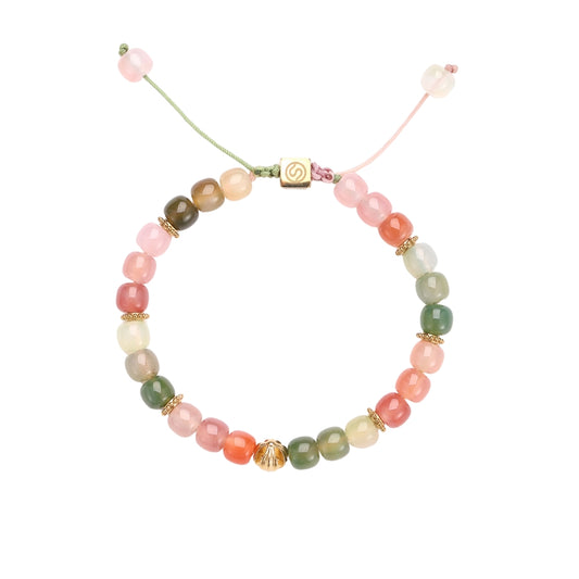 EMBLA gold-plated bracelet with red agate stones - SKADIS Jewelry