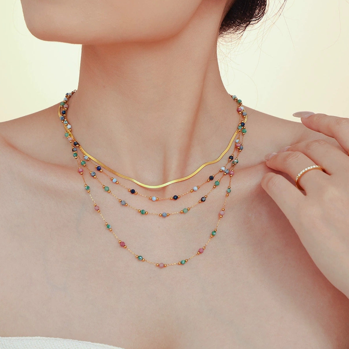 Multi strand beaded necklace from SKADIS Jewelry