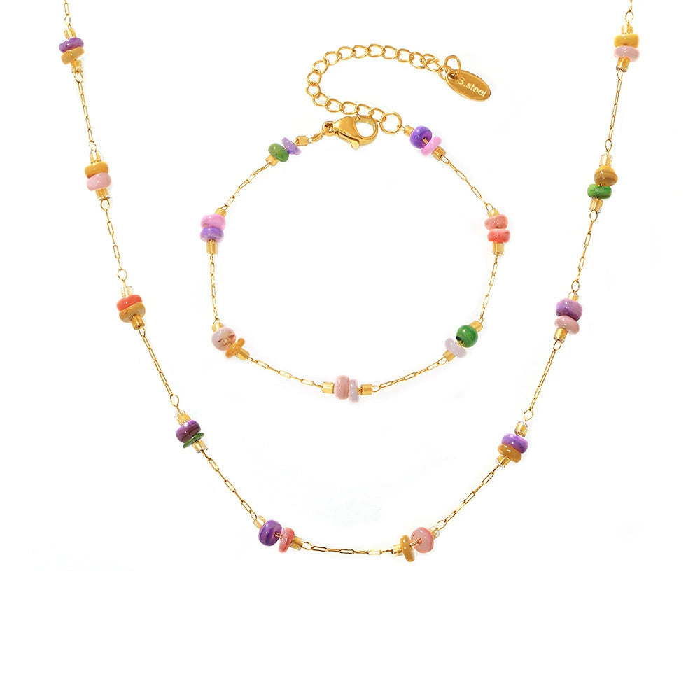 Bracelet and Necklace with colorful beads from SKADIS Jewelry