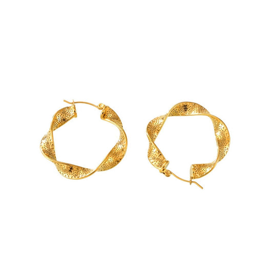 Gold hoop earrings from SKADIS Jewelry